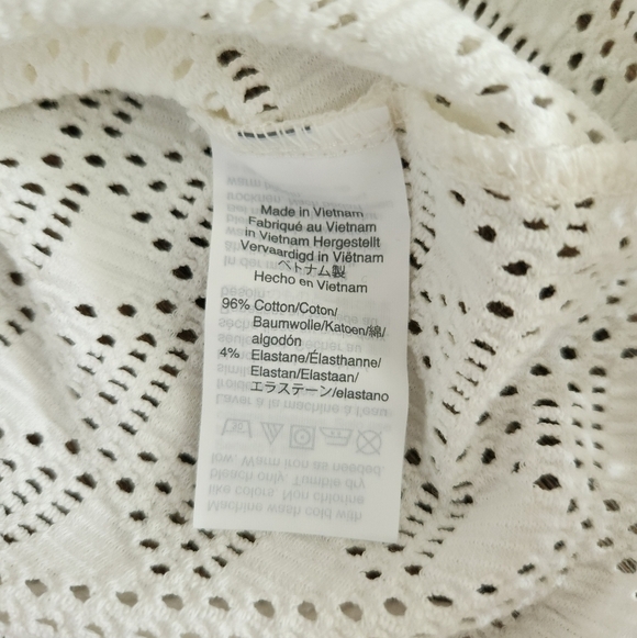 Madewell Texture and Thread Open Knit Geo Eyelet Tie Waist T-Shirt Top Large - Picture 7 of 8